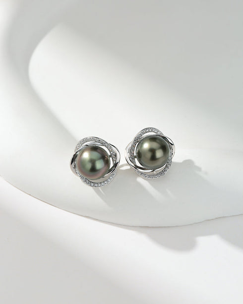 10-11mm Tahitian Pearl & Venus Earrings - May-Lynn